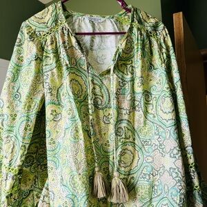Liverpool Green Paisley Top